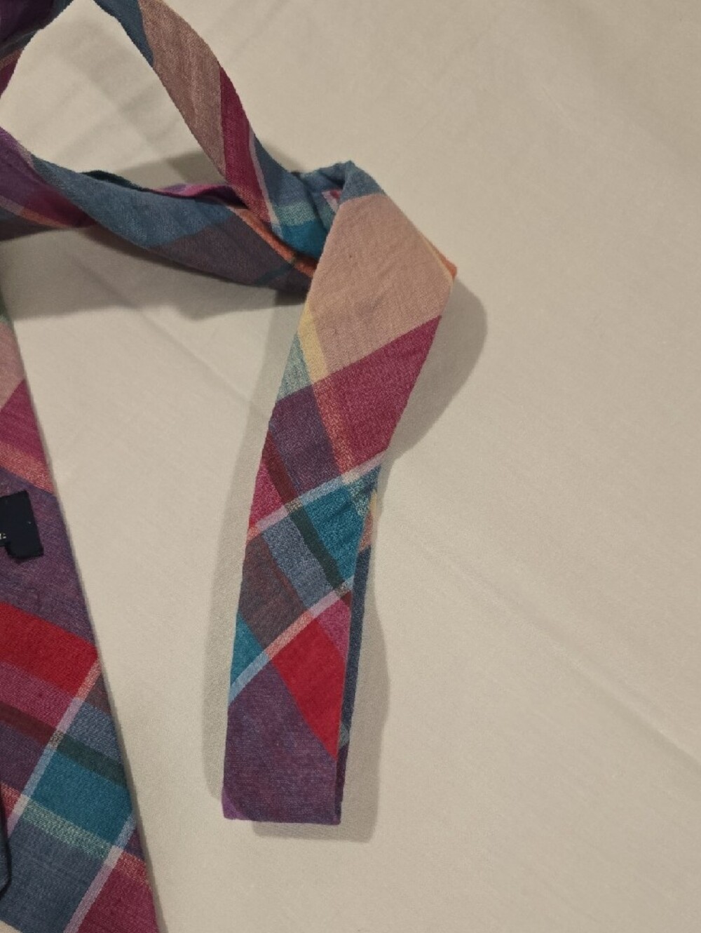 Polo Ralph Lauren Multi-Color Plaid Tie with Red Pony Vintage - Picture 9 of 10